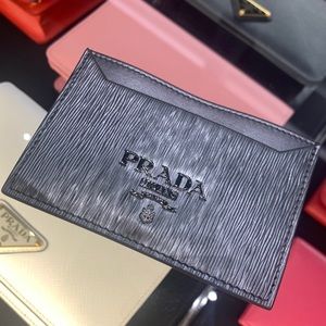 Prada silver card case